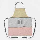 Aangepast monogram nep glitters glitter schort (Voorkant)