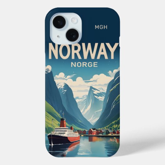 Aangepast Monogram Noorwegen Case-Mate iPhone Case (Achterkant)