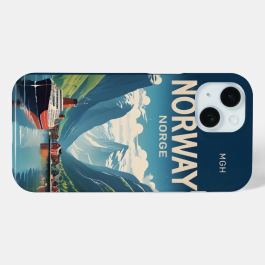 Aangepast Monogram Noorwegen Case-Mate iPhone Case (Achterkant (horizontaal))