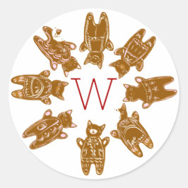 Aangepast monogram ontbijtkoek - Handbedekking Ronde Sticker