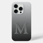 Aangepast monogram op Ombre zwart grijs verloop Case-Mate iPhone Case (Achterkant)