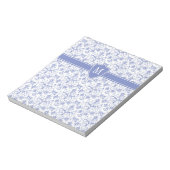 Aangepast monogram op stijlvol blauw periwinkle pa notitieblok (Gedraaid)