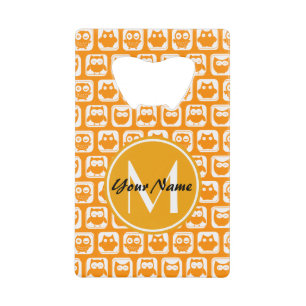 Aangepast monogram Oranje eigenaar Kredietkaart Flessenopener