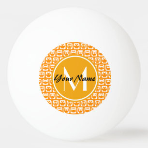 Aangepast monogram Oranje eigenaar Pingpongballen