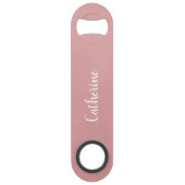 Aangepast monogram - Orchidee Roze met script Bar  Speed Flessenopener (Voorkant)