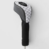 Aangepast monogram-patroon voor wit en zwart golfheadcover (Schuin)
