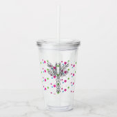 Aangepast monogram poka Dot Palm Tree Acryl Drinkbeker (Voorkant)
