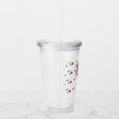 Aangepast monogram poka Dot Palm Tree Acryl Drinkbeker (Rechts)