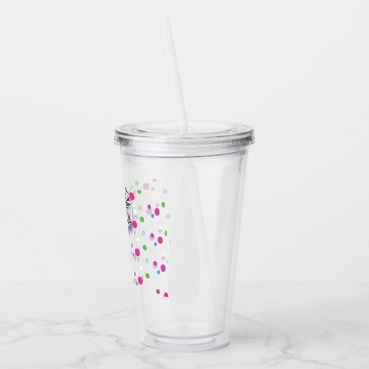 Aangepast monogram poka Dot Palm Tree Acryl Drinkbeker (Links)