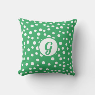 Aangepast Monogram Polka Dot x Groen Accent Kussen