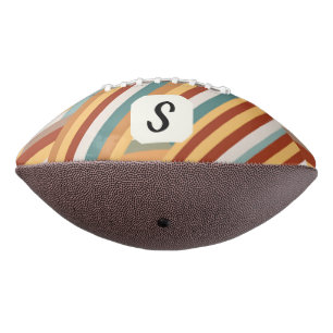 Aangepast monogram Retro 70s geometrisch voetbal American Football