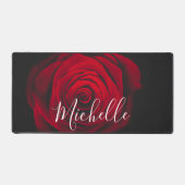 Aangepast monogram rode roze foto bureaumat (Voorkant)