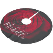 Aangepast monogram rode roze  foto kerstboom rok (Gekanteld)