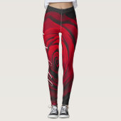 Aangepast monogram rode roze  foto leggings (Voorkant)