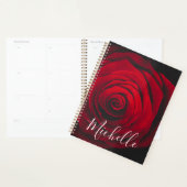 Aangepast monogram rode roze  foto planner (Display)