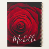 Aangepast monogram rode roze  foto planner (Achterkant)