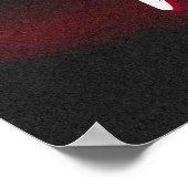 Aangepast monogram rode roze foto poster (Hoek)