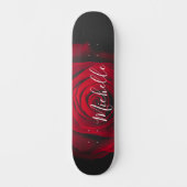 Aangepast monogram rode roze  foto skateboard (Voorkant)
