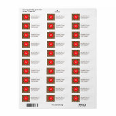 Aangepast monogram rood en luipaard afdrukken etiket (Full Sheet)