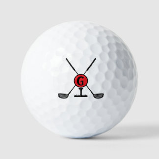 Aangepast Monogram rood modern Golfballen
