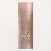 Aangepast monogram Roos goud geborsteld metaal scr Yogamat (Voorkant)