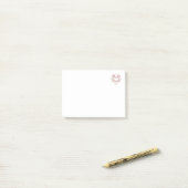 Aangepast monogram, roze dragohart post-it® notes (Op bureau)