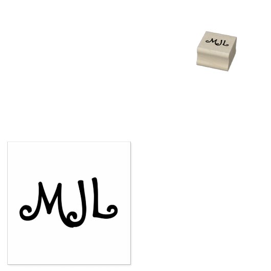 Aangepast monogram rubberstempel (Gestempeld)
