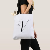 Aangepast monogram script initiaal draagtas (Dichtbij)