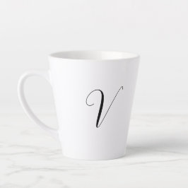 Aangepast monogram script initiaal latte mok