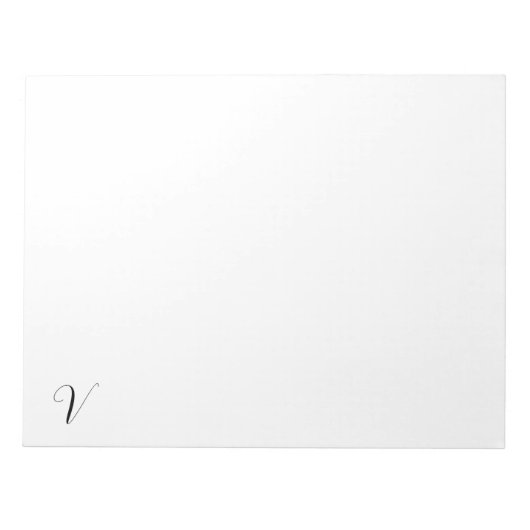 Aangepast monogram script initiaal notitieblok (Voorkant)