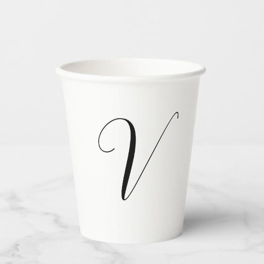 Aangepast monogram script initiaal papieren bekers (Voorkant)