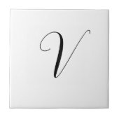 Aangepast monogram script initiaal tegeltje (Voorkant)