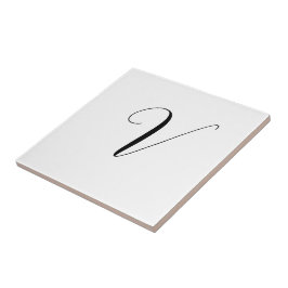 Aangepast monogram script initiaal tegeltje