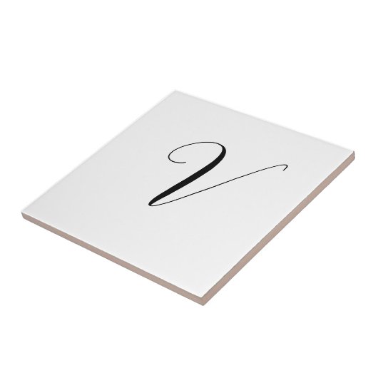 Aangepast monogram script initiaal tegeltje (Zijkant)