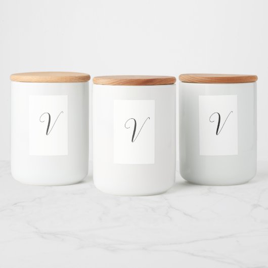 Aangepast monogram script initiaal voedselcontainer etiket (Flessen)