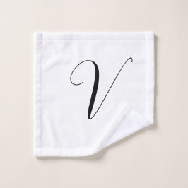 Aangepast monogram script initiaal washandje