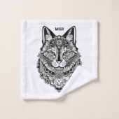Aangepast Monogram Sierkat Bad Handdoek (Wasdoekje)