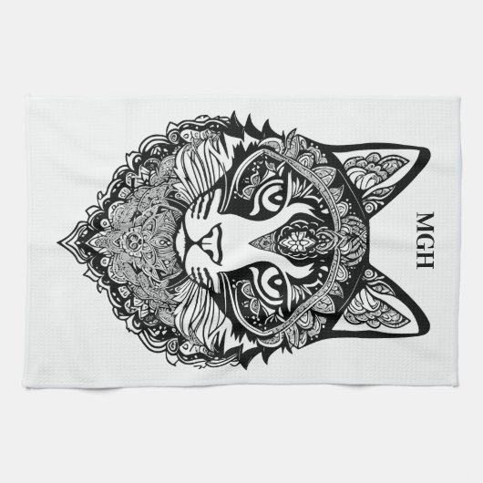 Aangepast Monogram Sierkat Theedoek (Horizontaal)