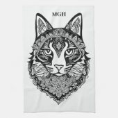 Aangepast Monogram Sierkat Theedoek (Verticaal)