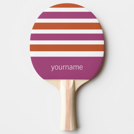 Aangepast monogram Stripes Pattern pingpongpeddel Tafeltennisbatje (Voorkant)