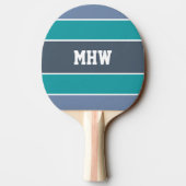 Aangepast monogram Stripes Pattern pingpongpeddel Tafeltennisbatje (Achterkant)