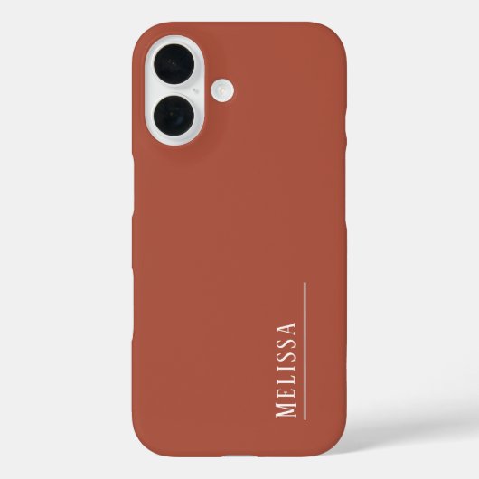 Aangepast monogram, terracotta kleur Case-Mate iPhone case (Achterkant)