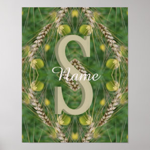 Aangepast monogram Uw initiële naam Natuur Poster