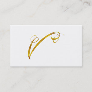 Aangepast monogram V Faux Gold Foil Monogrammen In Visitekaartje
