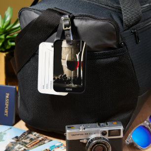 Aangepast monogram van Wine Lover Bagagelabel