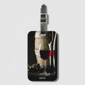 Aangepast monogram van Wine Lover Bagagelabel (Voorkant (verticaal))