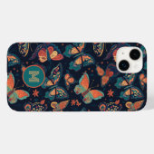 Aangepast monogram vlinderpatroon Case-Mate iPhone case (Achterkant (horizontaal))