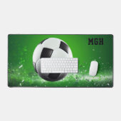 Aangepast monogram Voetbal Bureaumat (Keyboard & Muis)