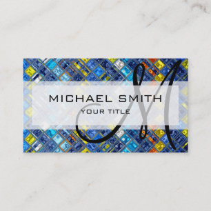 Aangepast monogram voor abstract mozaïekpatroon #5 visitekaartje