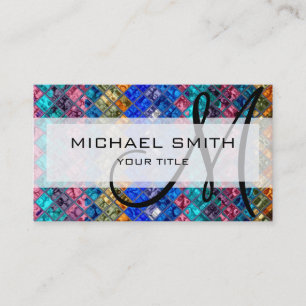Aangepast monogram voor abstract mozaïekpatroon # visitekaartje